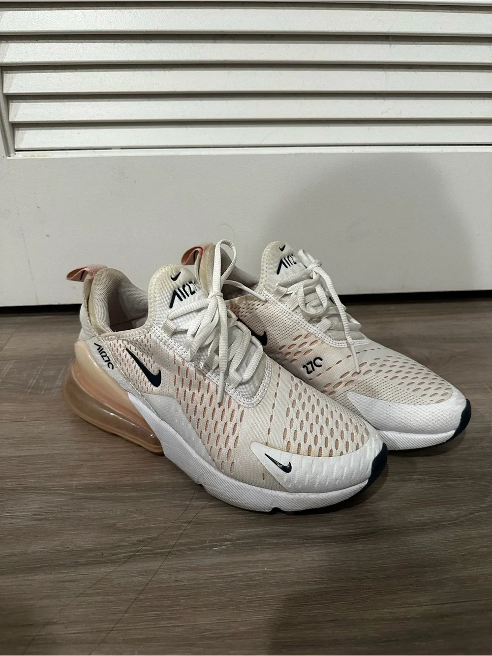 Nike Air Max 270 Sneakers in White and Peach